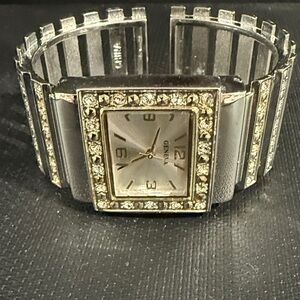 Geneva Women's Silver and Gold Crystal Watch